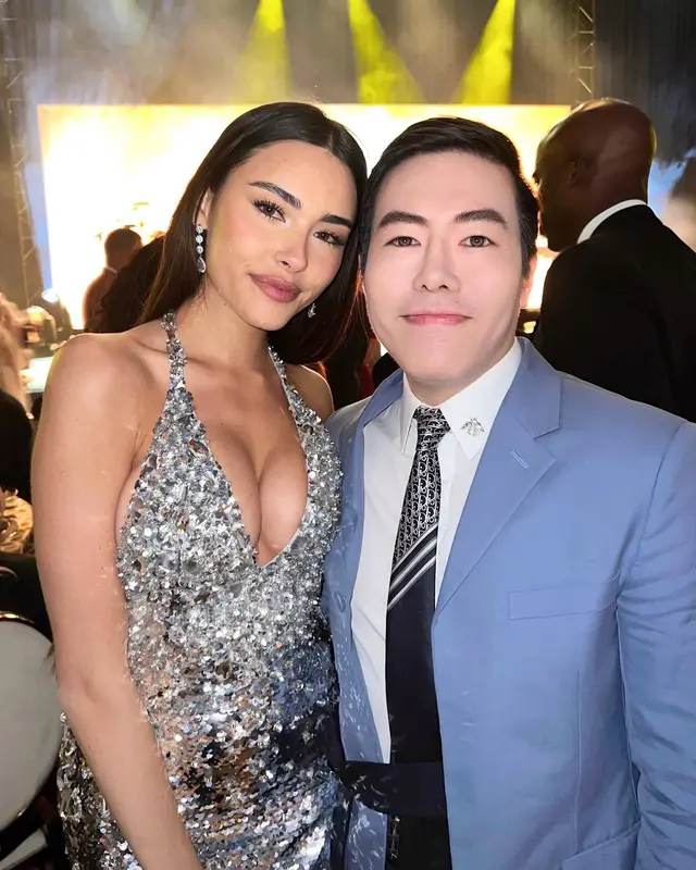 Luke Lee with Madison Beer at amfAR Los Angeles, 2022